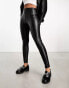 New Look faux leather leggings in black