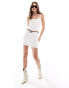 Hollister open back crochet mini dress in white Wolkentanzweiß, S - фото #1