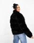 Tommy Jeans faux fur puffer jacket in black