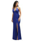 Фото #1 товара Plunge Halter Open-Back Maxi Bias Dress with Low Tie Back