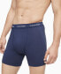 Белье мужское Calvin Klein боксёры из хлопка 3 штуки, длинные, стрейч Black/Blue/Cobalt, XL - фото #2