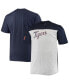 Фото #1 товара Men's Navy and Heathered Gray Detroit Tigers Big and Tall Colorblock T-shirt
