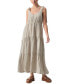 Фото #1 товара Women's Move Your Body Striped Linen-Blend Maxi Dress