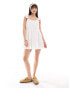 Фото #3 товара Wednesday's Girl ruffle sleeve tiered broderie mini dress in white