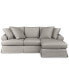 Фото #1 товара Brenalee 96" Roll Arm Performance Fabric Slipcover Reversible Chaise Sofa with Four Pillows