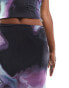 Фото #10 товара Missyempire slinky maxi side split maxi skirt co-ord in purple marble print