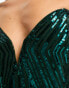 Фото #8 товара TFNC sequin bandeau maxi dress in emerald green