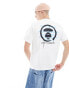 Aape By A Bathing Ape regular fit short sleeve t-shirt with back graphic in white Белый, S - 81 CM - фото #4