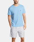 ფოტო #4 პროდუქტის Men's Cotton Striped Pajama Shorts