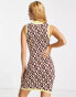 Фото #2 товара Violet Romance high neck knitted mini dress in geo print