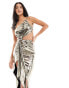 Jaded Rose Petite cut out midaxi dress in liquid metallic Liquid Metallic, 42 - фото #6