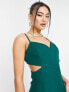 Trendyol cut out maxi dress with leg split in green