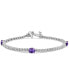 ფოტო #1 პროდუქტის Amethyst (1-1/4 ct. t.w.) & Diamond (1/2 ct. t.w.) Tennis Bracelet in Sterling Silver (Also in Blue Topaz, Garnet, & Citrine)