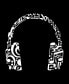 ფოტო #2 პროდუქტის Women's Word Art Music Note Headphones V-Neck T-Shirt