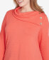 Фото #5 товара Plus Size Split Cowl Neck Solid Textural Knit Top