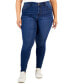 Фото #1 товара Trendy Plus Size Mid Rise Infinite Stretch Dawson Super-Skinny Jeans