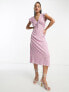 Фото #4 товара Nobody's Child Lil frill sleeve midi dress in purple heart print