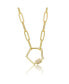 ფოტო #1 პროდუქტის Kids/Young Teens 14K Gold Plated Cubic Zirconia Pentagon Charm Necklace