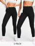 New Look 2 pack leggings in black