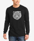 ფოტო #1 პროდუქტის Men's Word Art Long Sleeve Bear Face T-shirt