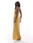 Фото #4 товара River Island plisse bandeau maxi dress in gold