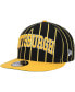 Фото #4 товара Men's Black, Gold Pittsburgh Steelers Pinstripe City Arch 9Fifty Snapback Hat