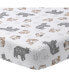 Фото #1 товара Woodland Forest White/Gray Animal 100% Cotton Baby Fitted Crib Sheet