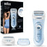 Braun Silk-epil Lady Shaver 5-160 3-In-1 Wireless Wet & Dry electric shaver for women, trimmer and peeling system, blue