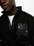 Фото #4 товара Threadbare Tall borg 1/4 zip pullover fleece in black