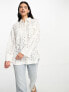 Фото #1 товара ASOS DESIGN relaxed broderie shirt with dipped hem in white