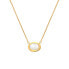 Elegant gold-plated necklace with mother-of-pearl and diamond Gemstones DN200