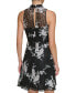 Women's Printed Sleeveless Fit & Flare Lace Dress
