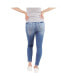 Фото #2 товара Maternity Light Wash Butt Lifter Distressed Jeans With Belly Band