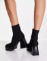 Фото #3 товара Ego Malayah chunky heeled boots in black knit