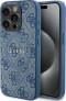 Guess Guess GUHMP15LG4GFRB iPhone 15 Pro 6.1" niebieski/blue hardcase 4G Collection Leather Metal Logo MagSafe