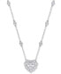 Фото #1 товара Macy's moissanite Heart Halo Pendant Necklace (2 ct. t.w.) in Sterling Silver, 18" + 2" extender