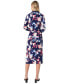 ფოტო #2 პროდუქტის Women's Collared Twisted Wrap Midi Dress