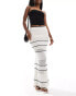 Abercrombie & Fitch co-ord tiered knitted crochet skirt in cream Cremeweiß/Schwarz, XS - EU 36 - фото #1