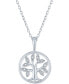 ფოტო #1 პროდუქტის Diamond Accent Tree Pendant Necklace in Sterling Silver, 16" + 2" extender