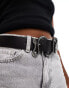 Фото #2 товара ASOS DESIGN waist and hip jeans belt with silver snake buckle in black