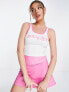 Фото #1 товара Daisy Street Active crop vest in white and pink