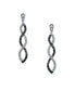 Black White Cubic Zirconia Pave Long Romantic Infinity Twist Drop Earrings For Women Prom Cocktail Party CZ