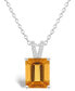 ფოტო #1 პროდუქტის Women's Citrine (3-1/6 ct.t.w.) and Diamond Accent Pendant Necklace in Sterling Silver