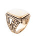 ფოტო #1 პროდუქტის Navajo Bronze and Genuine Mother-of-Pearl Statement Ring