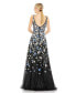 Women's Floral Applique Sleeveless A-Line Evening Gown