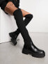 Фото #8 товара Simmi London Reign knitted over the knee second skin boots in black