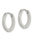 ფოტო #3 პროდუქტის Stainless Steel Polished Crystal Hinged Hoop Earrings