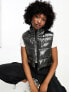 Фото #1 товара Pimkie cropped glossy gilet in black