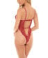 Women's Zuria High Leg Lace Teddy with Open Gusset