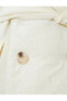 Фото #7 товара Пальто Koton Миди С курткой-кимоно Пушистый воротник С пуговицами С поясом С карманами